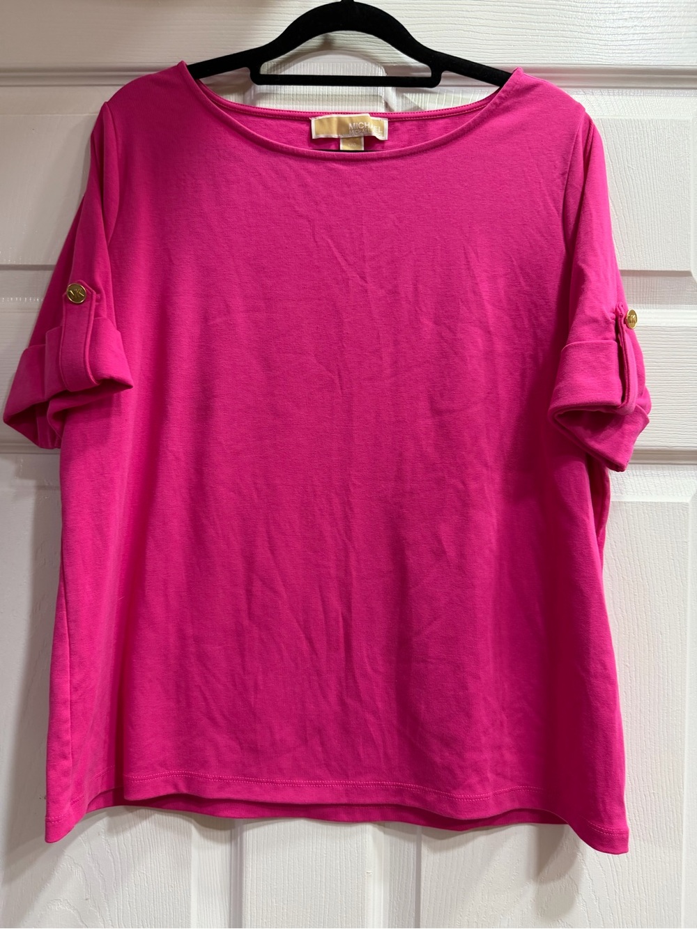 MICHAEL Michael Kors Bright Fuchsia Roll-Sleeve Tee